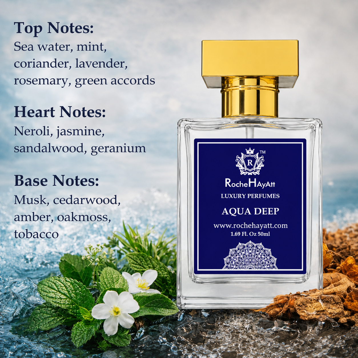 Aqua Deep – 50 ML -Inspired by Davidoff cool water - Image 4