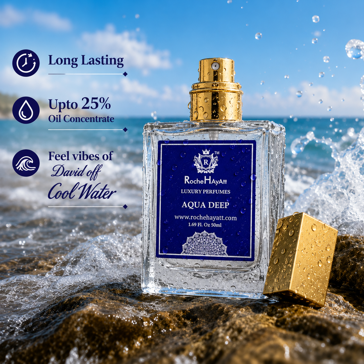 Aqua Deep – 50 ML -Inspired by Davidoff cool water - Image 3